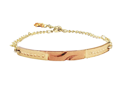 Two Tone Plated Charm Fashion Bangle Bracelet